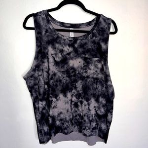 NWT RBX women’s active top sleeveless crop top tie-dye scoopneck